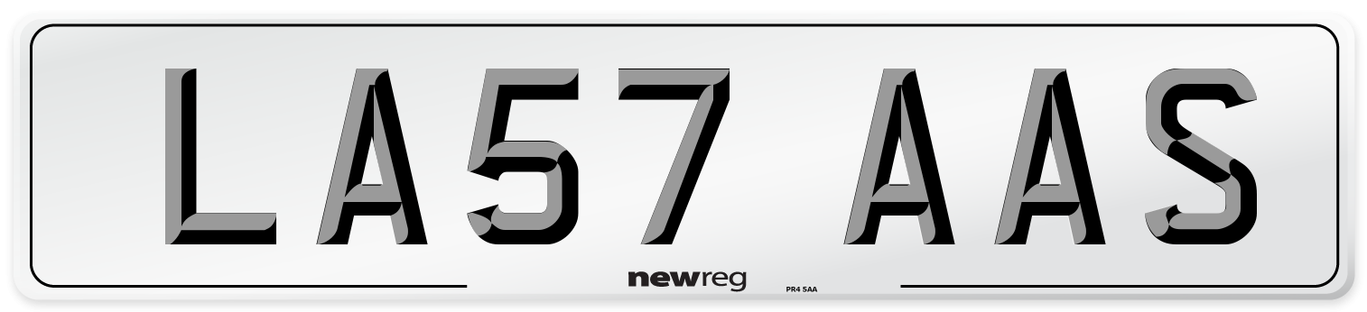 LA57 AAS Number Plate from New Reg
